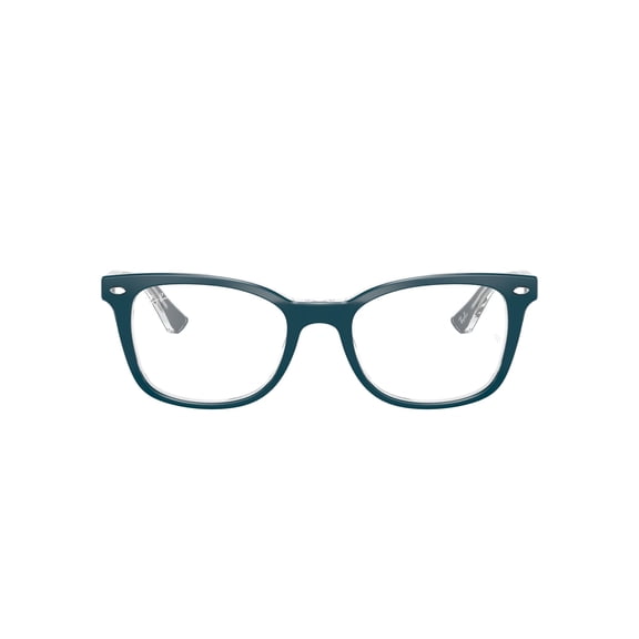 Ray-Ban RB5285 Optics Glasses, Prescription Eyeglasses with Case, Demo Lens/Turquoise On Transparent, Size 53