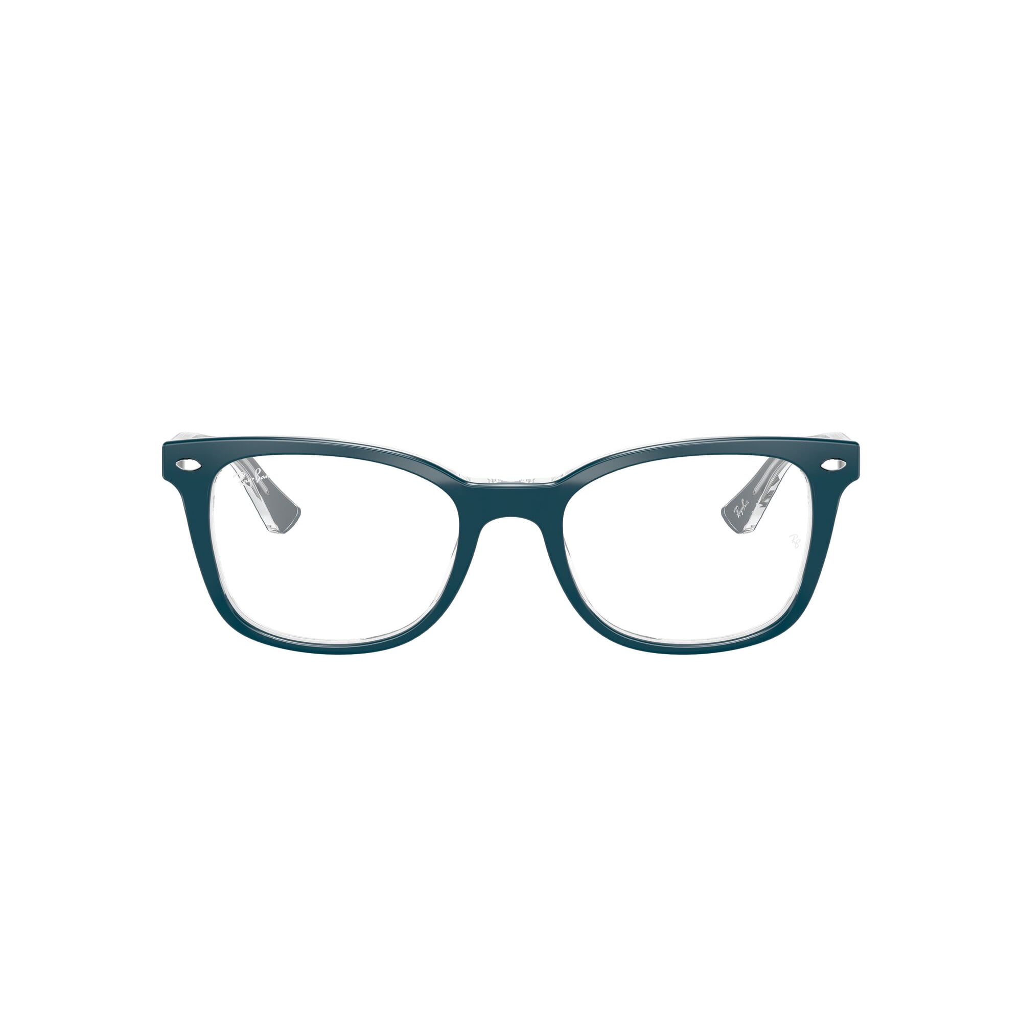 Ray-Ban Women's Size 53 Phantos Butterfly RB5285 Optics Prescription Eyeglasses with Case, Turquoise On Transparent/Demo Lens