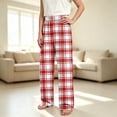 thumbnail image 7 of Edvintorg Kids Clothes Girls Elastic Waist Straight Leg Plaid Pants Loose Casual Home Pants Trousers with Pockets Loungewear 4-16Y, 7 of 7