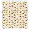 thumbnail image 3 of Ambesonne Autumn Shower Curtain, Leafs Dots and Hedgehogs, 69"Wx70"L, Eggshell and Multicolor, 3 of 5