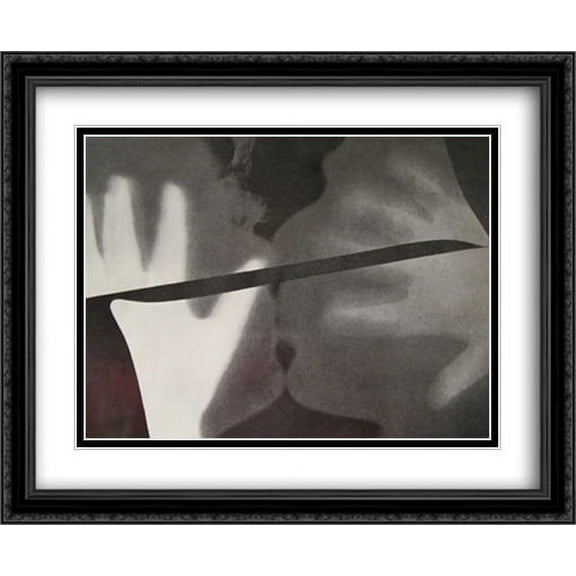 Rayograph (The Kiss) 2x Matted 34x28 Large Black Ornate Framed Art Print by Ray, Man