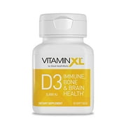OmegaXL VitaminXL D3 High Potency Daily Vitamin D 5000 IU 125mcg Immune Support Supplement - Promotes Healthy Muscle Function & Strong Bones - Non-GMO, Gluten-Free - 30 Softgels