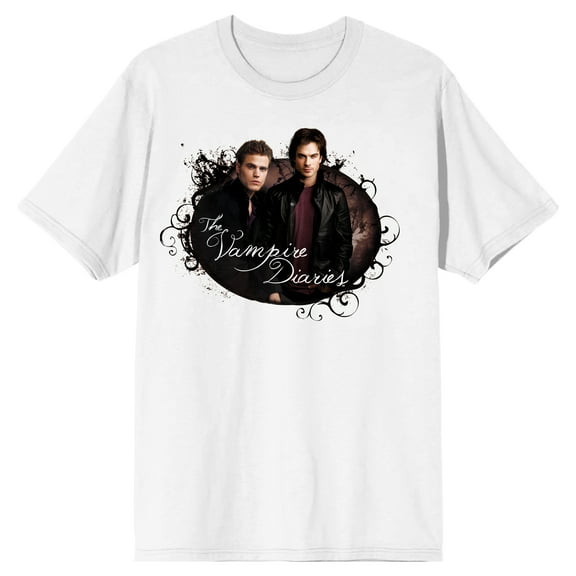 Vampire Diaries Damon and Stefan Men's White T-shirt