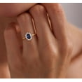 thumbnail image 4 of vylahjewellery 1.50 CT Oval Cut Blue Moissanite Diamond Ring 14K Yellow Gold Best Woman Proposal Wedding Ring, 4 of 5