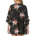 thumbnail image 4 of Uhndy Floral Swimwear Kaftan Bikini Cover Up For Women Summer Kimono Beach Cover Ups Swimsuit Half Sleeve Shawl Chiffon Cardigan Blouse, 4 of 4