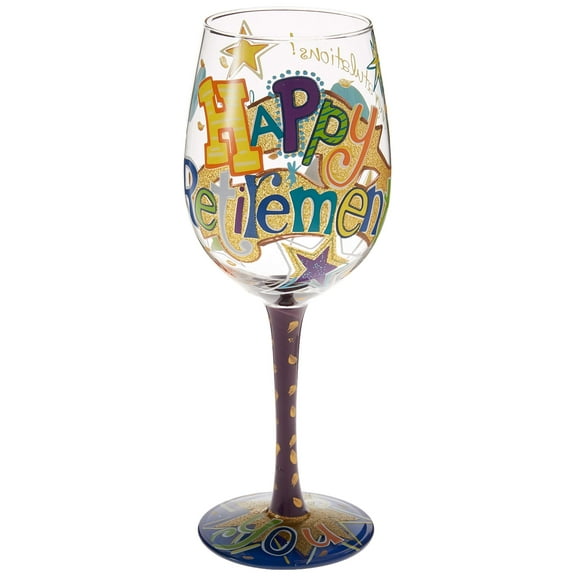 Lolita Happy Retirement Wine Glass 9in H