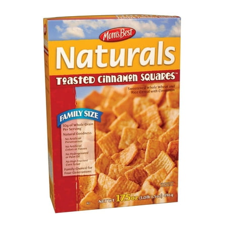 Mom's Best Naturals Toasted Cinnamon Squares - Pack of 14 - 17.5