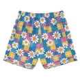 thumbnail image 7 of FORMRS Boys Swim Trunks Quick Dry Mesh Liner Boardshorts Sizes XS-XL, Blue Checkered Daisy, 7 of 7