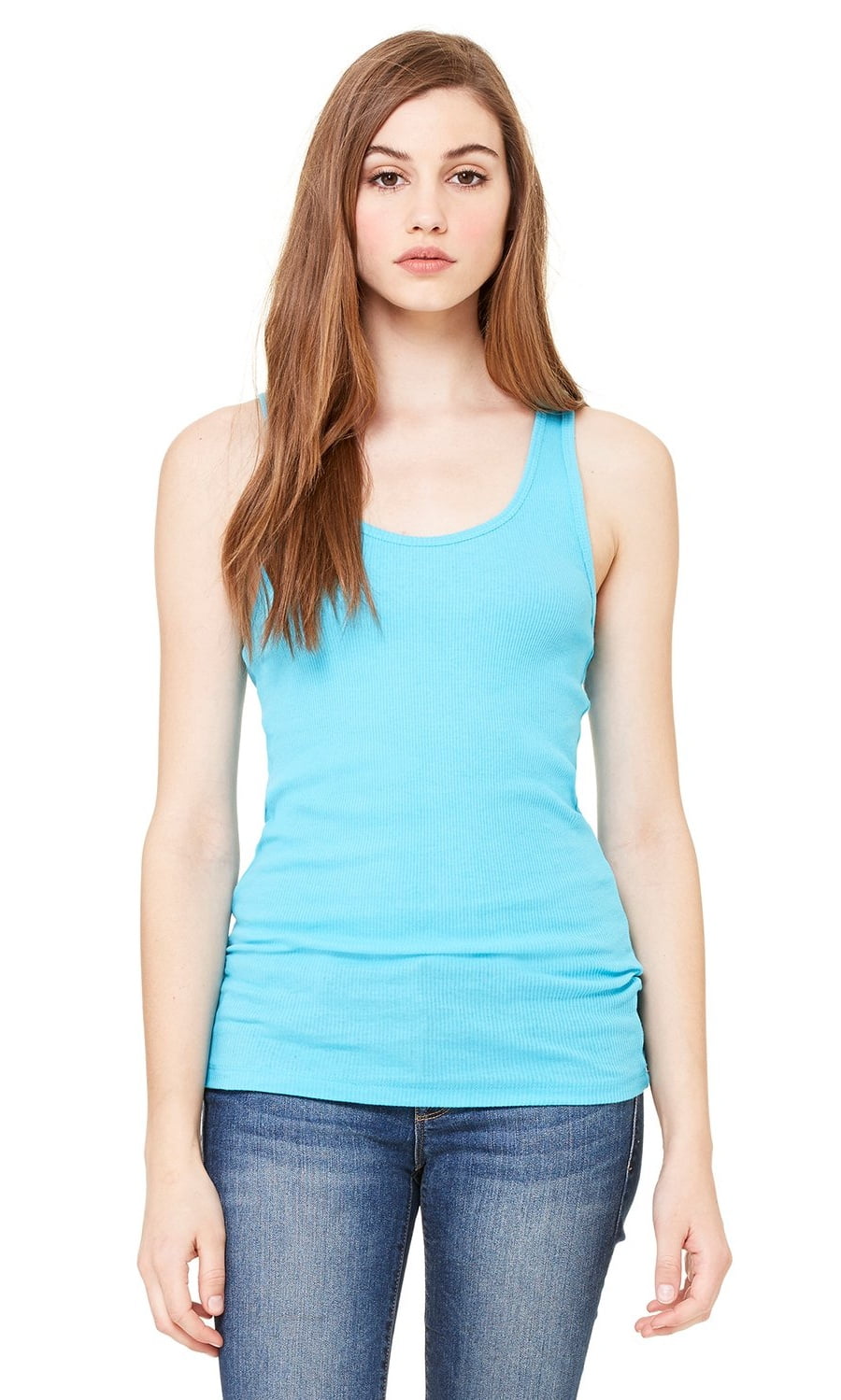 Women's Fitted Ribbed Racerback Tank Top - Walmart.com