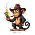 thumbnail image 6 of Vinyl Stickers Monkey Themed Waterproof Stickers Decorative Stickers for Notebooks Suitcases Laptops, 6 of 9