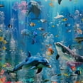 thumbnail image 6 of Orinice Dolphins Round Table Cover Stain Resistant Washable Indoor Outdoor Tablecloth Kitchen Dining Wedding Parties Picnic Camping 100% Polyester Fiber 46-50, 6 of 8