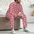 thumbnail image 7 of Salouo Strawberry Print Button-Front Long Sleeve Pajama Set for Men, Soft 2Pjs Men's Long Sleeve Sleepwear-Medium, 7 of 7