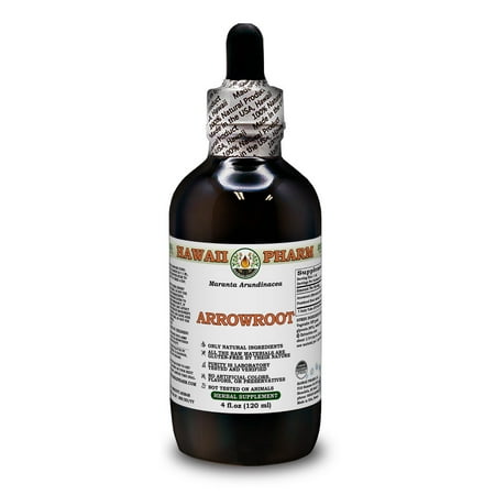 Arrowroot (Maranta Arundinacea) Powdered Root ALCOHOL-FREE Liquid Extract. Expertly Extracted by Trusted HawaiiPharm Brand. Absolutely Natural. Proudly made in USA. Glycerite 4 Fl.Oz