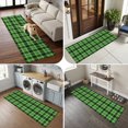 thumbnail image 5 of Hallway Runner Rug 2'x6', Green Checkered Kitchen Runner Rugs Non-Slip Carpet Mats, Modern Farmhouse Green Buffalo Plaid Bedside Rugs Runners Washable Floor Carpet for Bathroom Laundry Room, 5 of 8