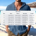 thumbnail image 3 of kosheko Men's Full-Button Textured Linen Hooded Shirt, Adjustable Neck Drawcord, Light Breathable Fabric for Beach Trips Gray XXL, 3 of 7