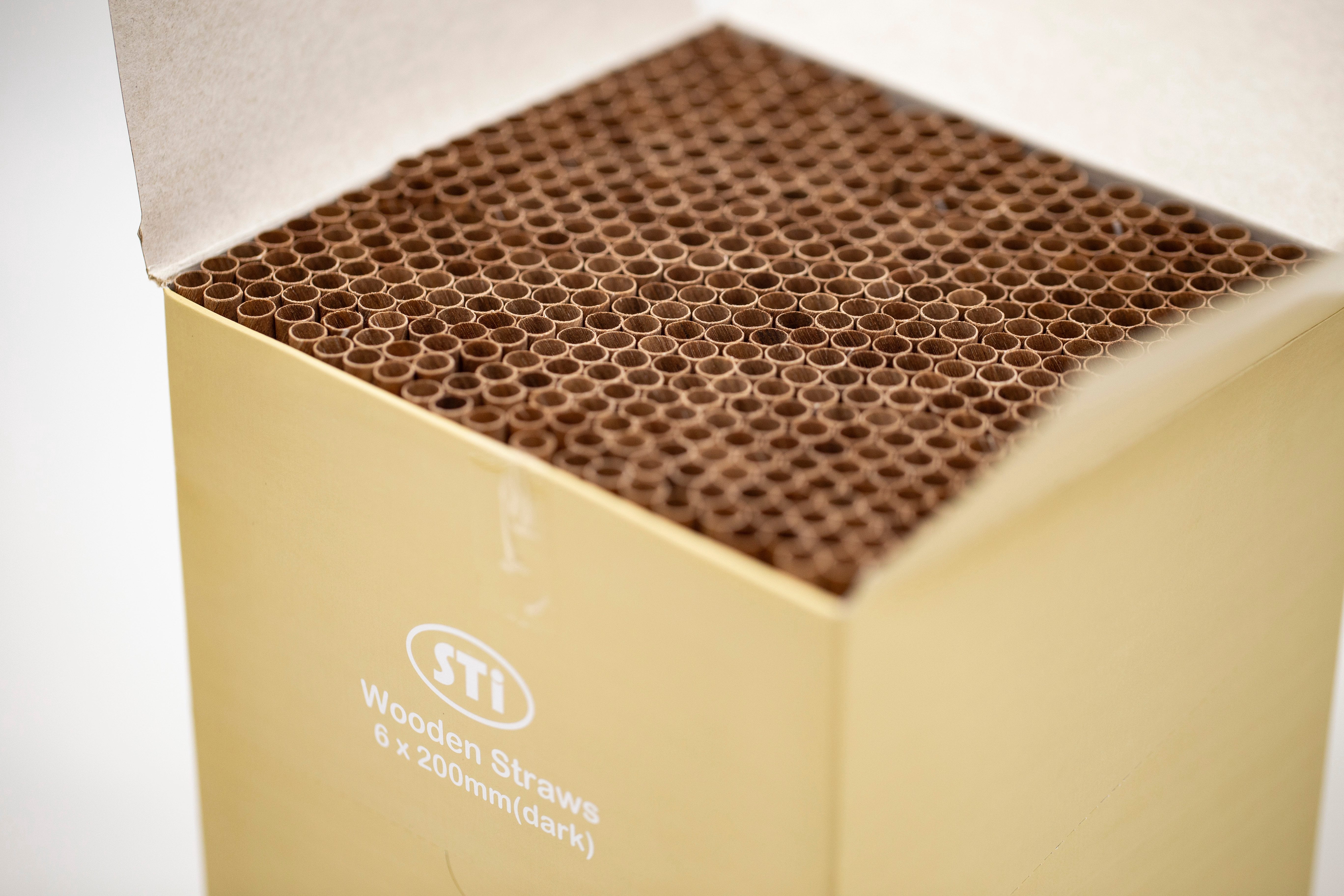 Wood Straw size: 6x200mm 500pcs/box