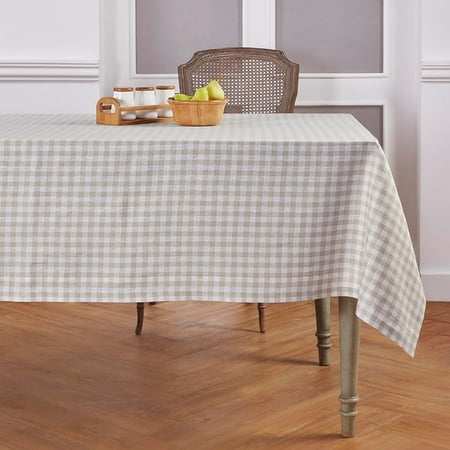 

Solino Home Gingham Check Linen Tablecloth 60 x 102 Inch – 100% Pure Linen Sunny Orange Plaid Tablecloth – Farmhouse Rectangle Tablecloth for Summer