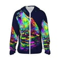 thumbnail image 2 of Uemuo Howling Wolf Pattern Women's Full Zip UPF 50+ Sun Protection Hoodie Jacket Long Sleeve Sun Shirt Hiking Outdoor Performance with Pockets-Medium, 2 of 9