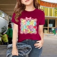 thumbnail image 2 of KAUOD Girls 100 Day of School T Shirts Cotton Soft Short Sleeve Graphic Shirt Kids Cute Crew Neck Summer Tops Clothes, 2 of 8