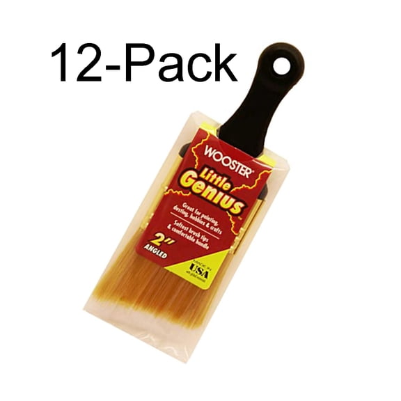 Wooster Genuine 2" Little Genius Short Handle Angle Paintbrush 12-Pack # Q3222-2-12PK