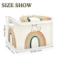 thumbnail image 5 of Yayeee Collapsible Cube Storage Bin with Lid Fabric Closet Decorative Basket with Handles, White Cat Rainbow, 5 of 7