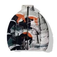 thumbnail image 3 of Abrigo de hombre con estampado animal de moda Abrigos de invierno casuales y versátiles para hombre Chaquetas parkas cómodas y cálidas con estampado de alce elegante para hombre, 3 of 5