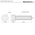thumbnail image 2 of Mewudecor M3 X 12Mm Socket Head Cap Screws Metric Allen Socket Drive Stainless Steel 304 Full Thread Bright Finish Machine Thread 100 Pcs, 2 of 4