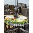 thumbnail image 2 of Outdoor Tablecloths with Umbrella Hole & Zipper, Sunflowers Round Tablecloth 54 Inch, Spring Farmhouse Country Truck Leaf Black Plaid Waterproof Table Cloth, Patio/Pool/Picnic Table Covers, 2 of 8