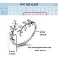 thumbnail image 4 of Adjustable S925 Sterling Silver Ring for Women,Branch Leaves Band Stacking Finger Ring,Paved Cubic Zirconia Stone Stackable Open Ring, 4 of 8