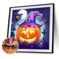 thumbnail image 1 of Cuadros Decorativos Kit de dibujo de diamantes de imitación de calabaza de Halloween de forma redonda de taladro completo DIY 5D Ehuebsd Nuevos Originales, 1 of 9