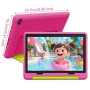 BESTSKI 10.1 inch Kids Tablet, 14GB RAM 64GB ROM, 5G WiFi HD Display with Protective Case, Pink