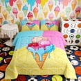 thumbnail image 2 of Erosebridal Ice Cream Baseball Full Size Comforter Sets, Cute Sport Bedding Sets for Girls, Polka Dots Reversible 3pcs, 1 Comforter and 2 Pillowcases, 2 of 6