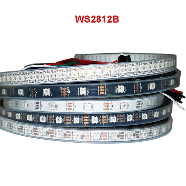 Tira de luces led de píxeles inteligentes WS2812B, 1m/2m/3m/4m/5m, 30/60/144 píxeles/led/m, WS2812 IC, IP30/IP65/IP67 cinta de lámpara led DC5V