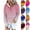 Blue, variant on Scyoekwg Gradient Hoodies for Women Long Sleeve Hooded Sweatshirts Button Collar Drawstring Hoodies Casual Fall Fashion Pullover with Pocket (Blue,L)