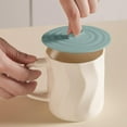thumbnail image 6 of Vxdvou Colorful Ceramic Tea Cup Lid, Tea & Coffee Cup Covers for Office & Kitchen, Leak-Proof Lid for Ceramic & Milk Cups, Essential Drinkware Accessory for Kitchen & Dining Decor, 6 of 7