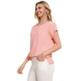thumbnail image 2 of Women’s Airy Bliss: Linen Relaxed Top (Plus Size), Salmon, XL, 2 of 4