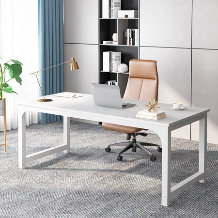 Tribesigns 70.86 Inch Large Computer Desk Modern Sturdy Writing Desk for Home Office White