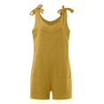 thumbnail image 2 of Baqcunre Rompers for Women 2023 Linen Cotton Pockets Rompers Playsuit Shorts Suspenders Jumpsuit Pants for Women Jumpsuits for Women Overalls for Women Loose Fit Womens Clothes Yellow XXL, 2 of 7