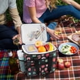thumbnail image 5 of FORMRS Insulated Cooler Bag 24 Cans Capacity Soft Leakproof Lunch Box with Side Pockets, Red Block Pattern, 5 of 7