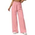thumbnail image 2 of Miluxas Girl's Wide Leg Pants Elastic Waist Summer Boho Palazzo Pants Beach Vacation Casual Trousers Pink 13-14Years, 2 of 7