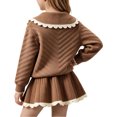 thumbnail image 5 of Kezqiaxn Travel Sets for Girls Fall Outfits Collared Knit Top and Skirt 2 Piece Matching Set Trendy Clothes Size 1-8, 5 of 6