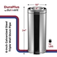 thumbnail image 2 of DuraVent DuraPlus 420 Stainless Steel Triple Wall Stove Pipe Connector, 2 of 8