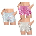 thumbnail image 5 of Liacowi Shiny Metallic Rave Booty Dance Shorts for Women Elastic Waist Sparkly Hot Pants Yoga Dance Bottoms, 5 of 5