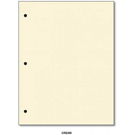 3 Hole Color Paper - Cream - 8 1/2 x 11 - 100 Papers Per Pack