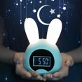 thumbnail image 4 of Children's Lighted Alarm Clock Cute,Rabbit Alarm Clock USB LED Wake Up Alarm Clock Creative Rabbit Bedside Light Alarm Clock - Blue, 4 of 4