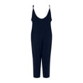 thumbnail image 4 of Women's Sleeveless V-Neck Loose Fit Jumpsuit with Pockets Casual Baggy Summer Outfit, 4 of 6