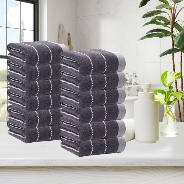 12 Piece Towel Set, Soft Absorbent Towels, Household Towels, Machine Washable, Quick-Dry, Ultra-Soft Design, for Home, Gym, Spa, Hair Care, Gift Collection, Towels for All Uses Akmoler