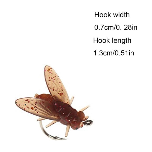 Fly Fishing Flies 30-Pack Soft Bait with Fish Attractant for Freshwater and Saltwater Fishing
