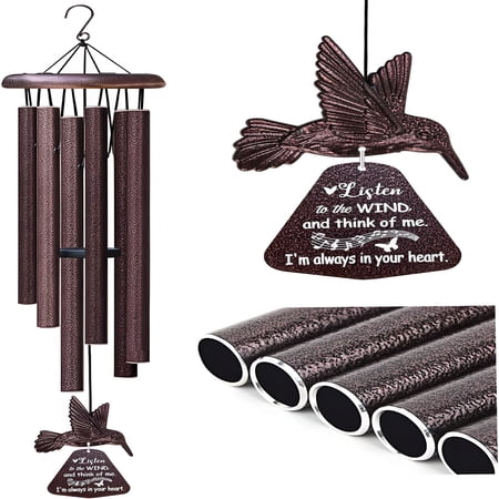 XIBUFE Sympathy Wind Chimes with Hummingbird Wind Spinner,Memorial Wind Chimes for Loss of Loved One Prime,Bereavement/Sympathy/Memorial Gift for Loss of Mother Father Husband Condolence Remembrance