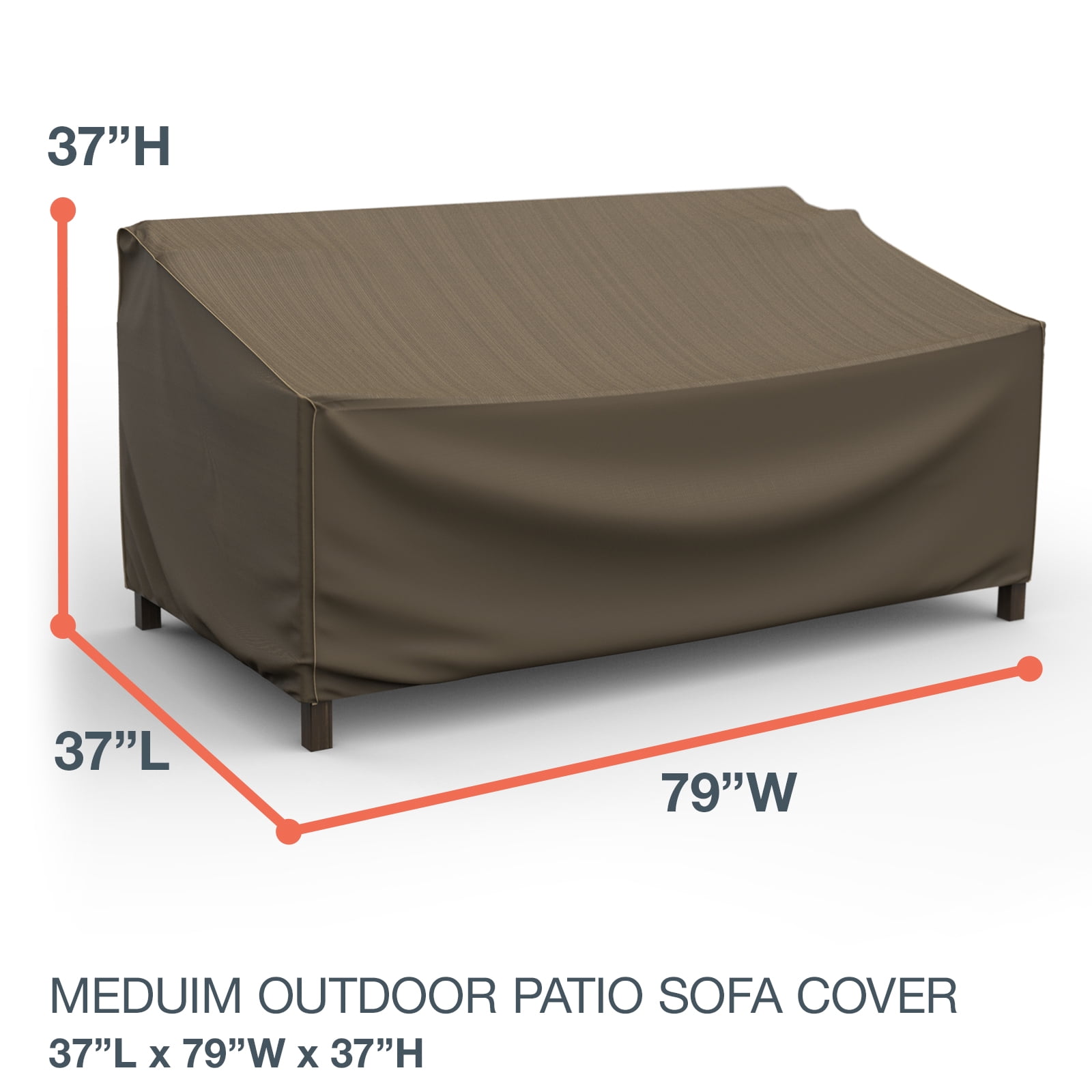 Budge 79"Wx37"L Black and Tan Patio Sofa Cover, StormBlock™ Hillside
